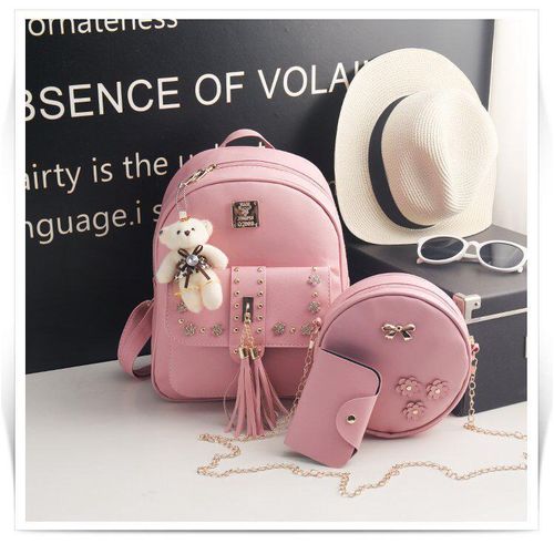 Fashion Monkey Backpack Shoulder Bag Pink Monkey Bag- Women’s Backpack New High Quality Soft Leather Leisure Travel Large Capacity School Bags for Teenage Girls