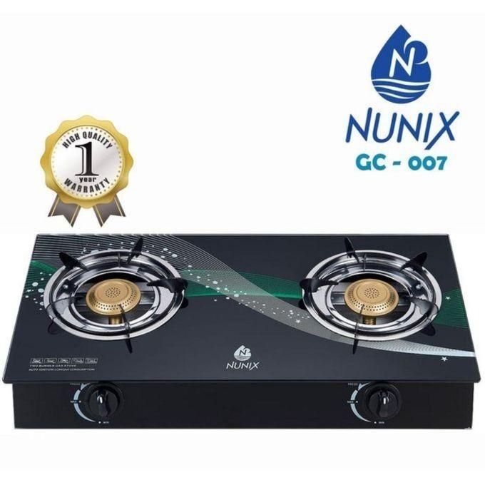 Glass Table Top Cooker Double Burner Gas Stove + Free 13KG Regulator and gas Pipe
