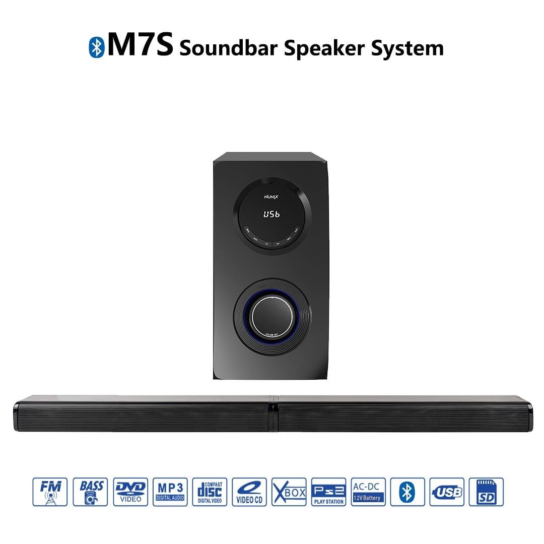 Nunix Sound Bar Bluetooth Home Theater Speaker with Deep Bass & Multiple Connectivity