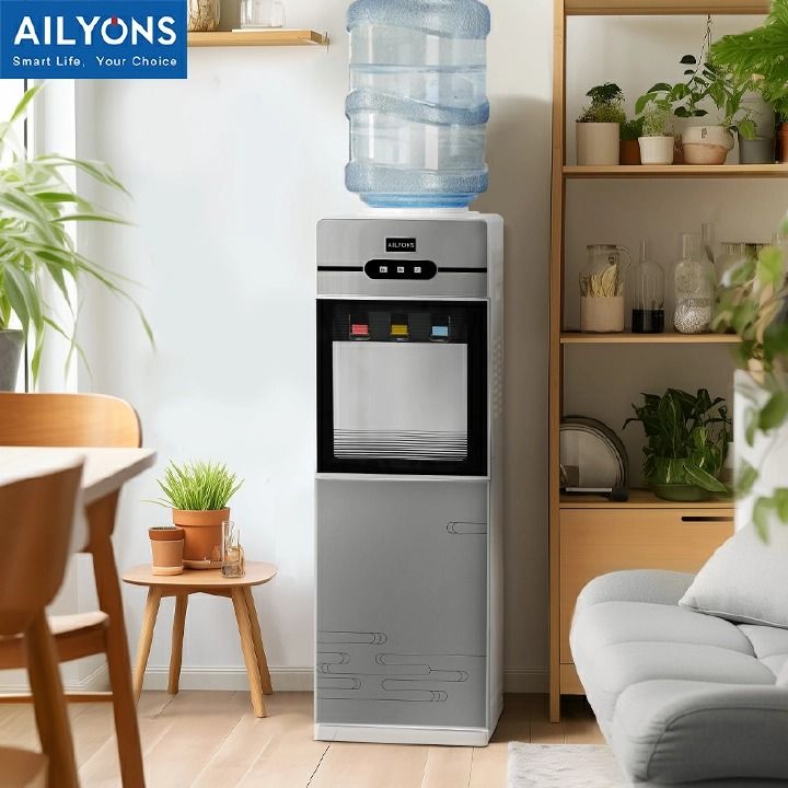 AILYONS AFK-112 3 Taps - Hot & Cold & Normal standing Water Dispenser with Storage Cabine ousehold Appliance 3 Faucets Kitchen Appliance