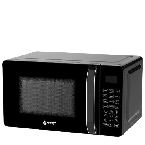 Nunix 20L Digital Microwave Oven C20PG1 – 700W Fast Heating, 10 Power Levels, 99-Minute Timer, Defrost Function, Glass Turntable – Black