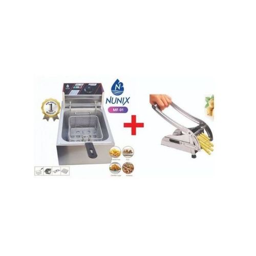 STAINLESS STEEL Electric Deep Fryer + CHIPS CUTTER