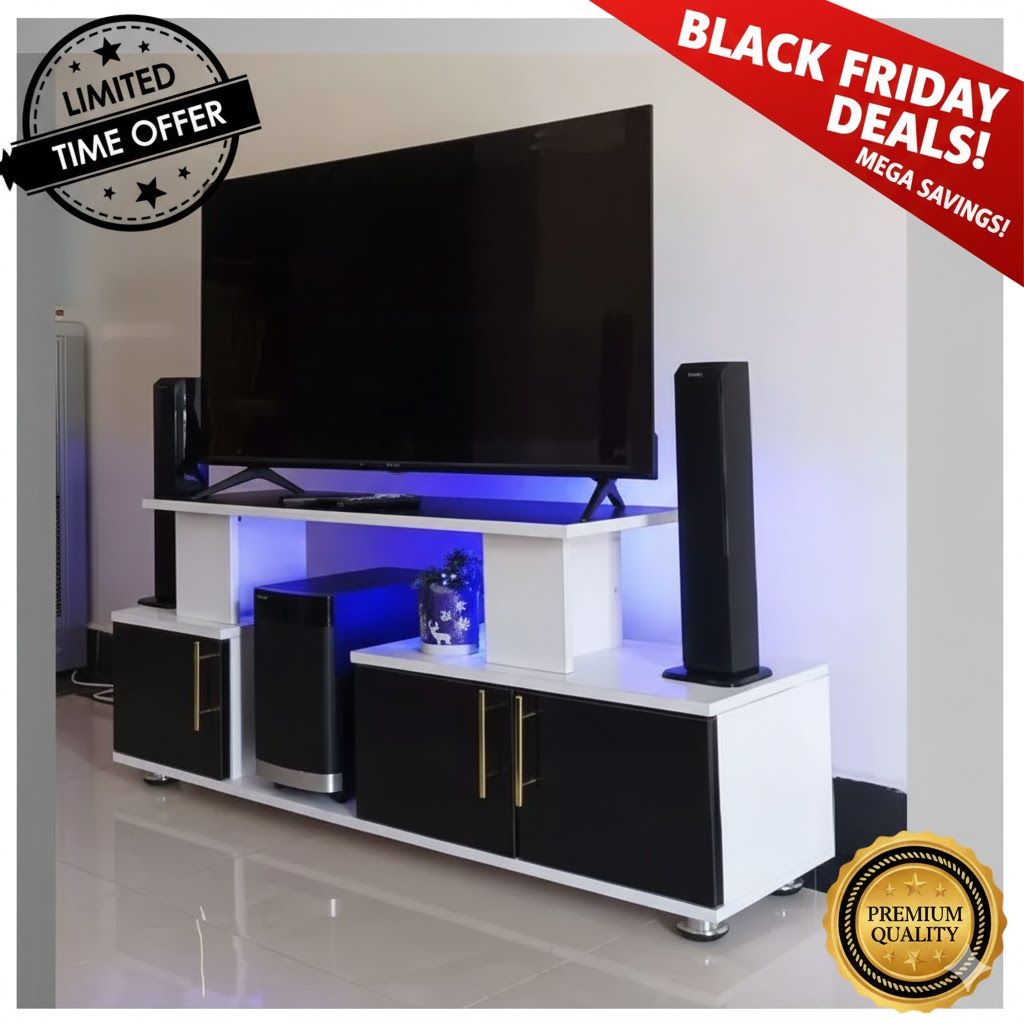 Istanbul 2 Modern TV Stand With LED Lights