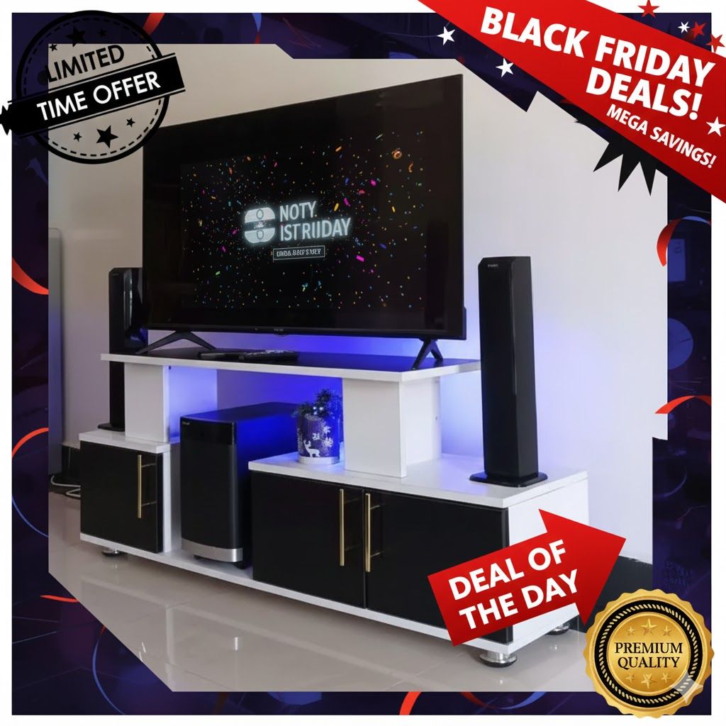 Istanbul 2 Modern TV Stand With LED Lights