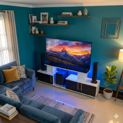 Istanbul 2 Modern TV Stand With LED Lights-Elevate your home with the sleek, high-gloss design meets vibrant LED lighting for a true cinematic feel. blend of modern storage and luxury style.
