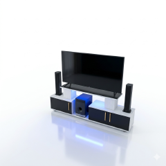 Istanbul 2 Modern TV Stand with LED Lights – Stylish TV cabinet with built-in LED lighting, sleek modern design, and spacious storage shelves. Perfect for TVs up to 55 inches, adding elegance.