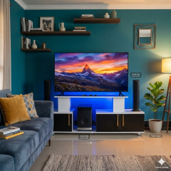 Istanbul 2 Modern TV Stand with LED Lights – Stylish TV cabinet with built-in LED lighting, sleek modern design, and spacious storage shelves. Perfect for TVs up to 55 inches, adding elegance.