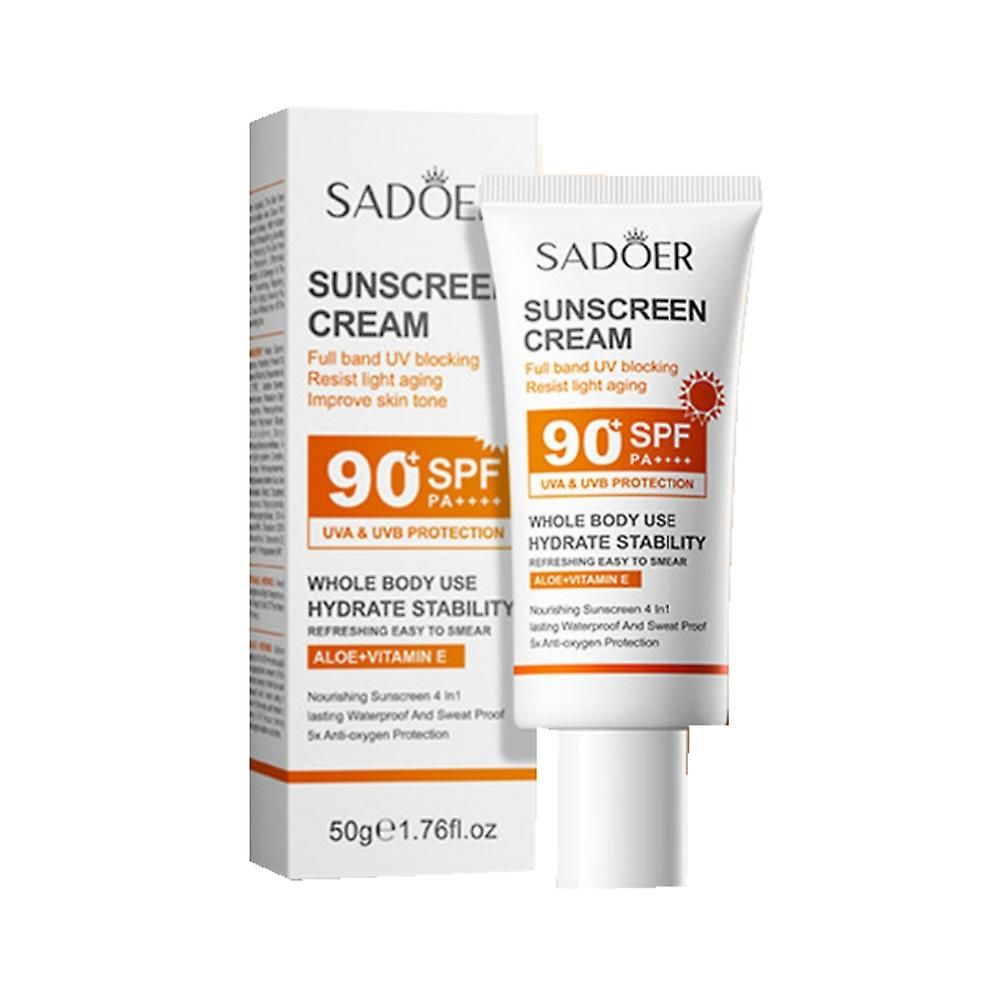 SADOER Sunscreen Cream SPF 90+ PA+++ Full band UV blocking Resist light aging -50G