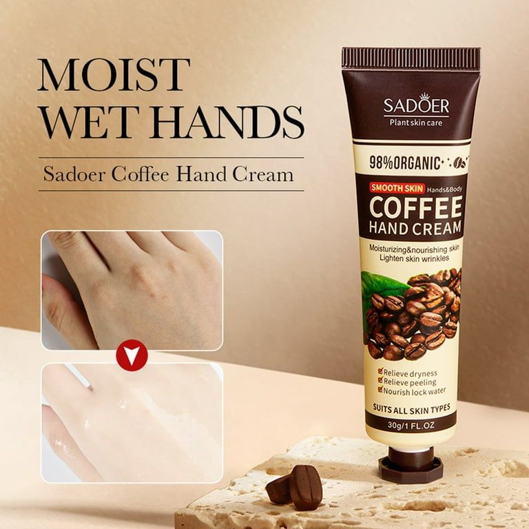 Sadoer Moisturizing, Anti-cracking, Hydrating, Moisturizing Hand Cream, Smoothing Skin, Coffee Hand Cream 30g