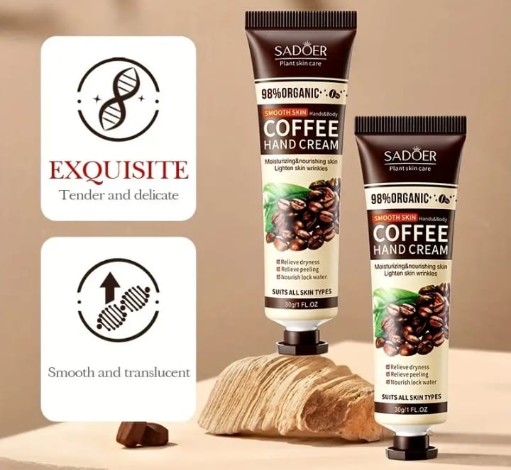 Sadoer Moisturizing, Anti-cracking, Hydrating, Moisturizing Hand Cream, Smoothing Skin, Coffee Hand Cream 30g