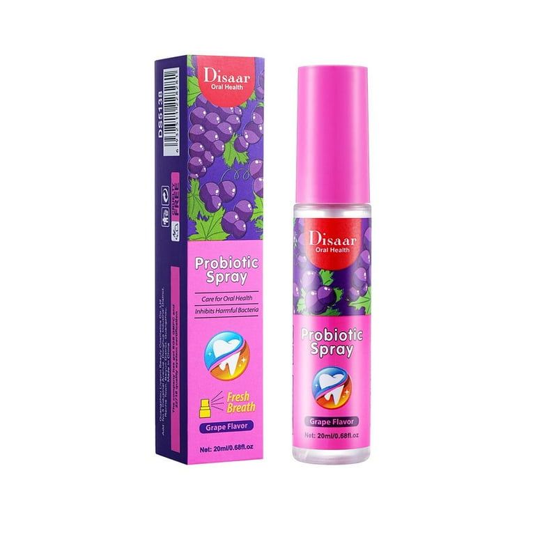 Probiotic 2pcs Grape Flavour Breath Spray for Fresh Breath and Odor 20ml