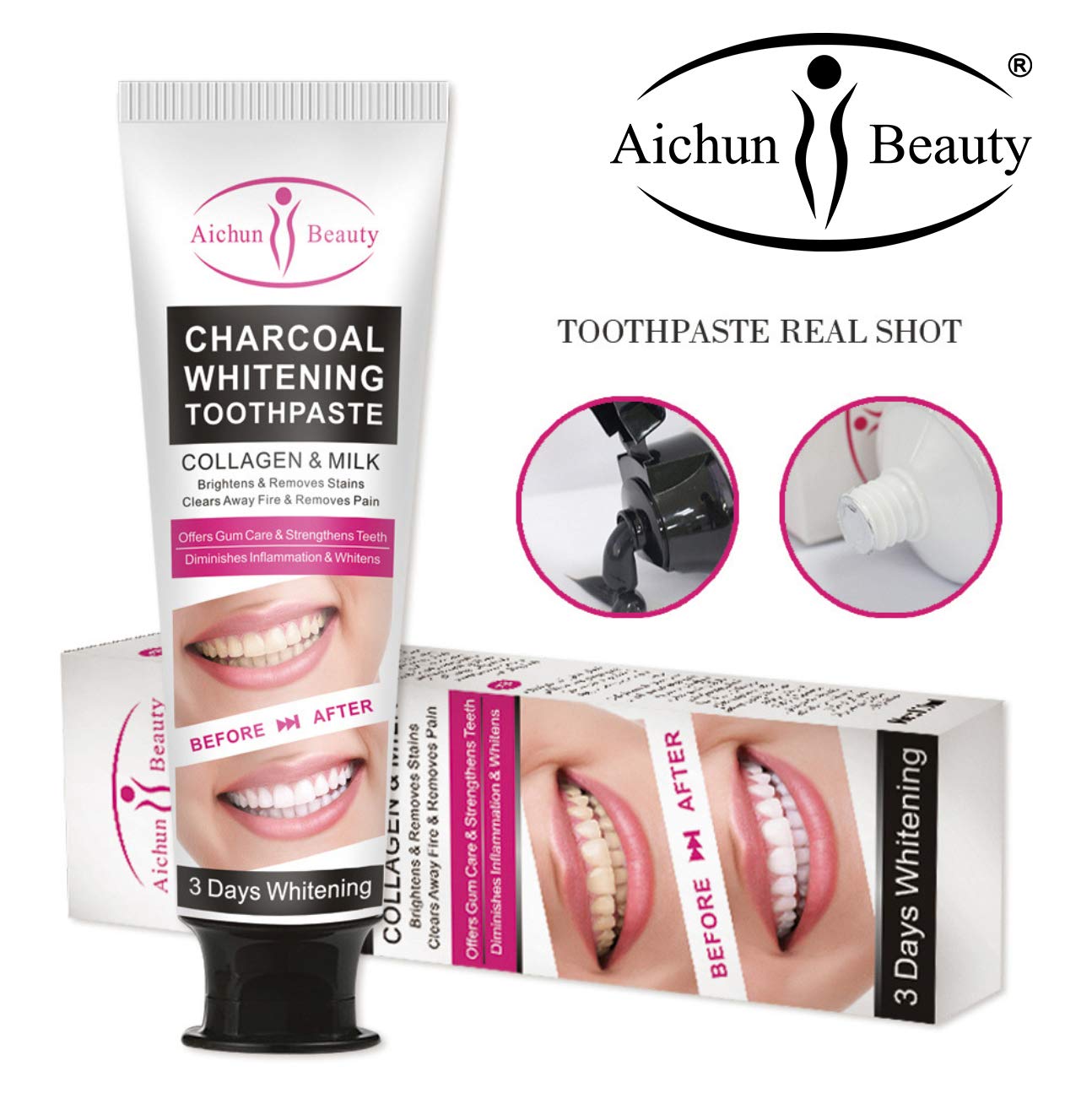 3 Days Whitening Charcoal Toothpaste 113g
