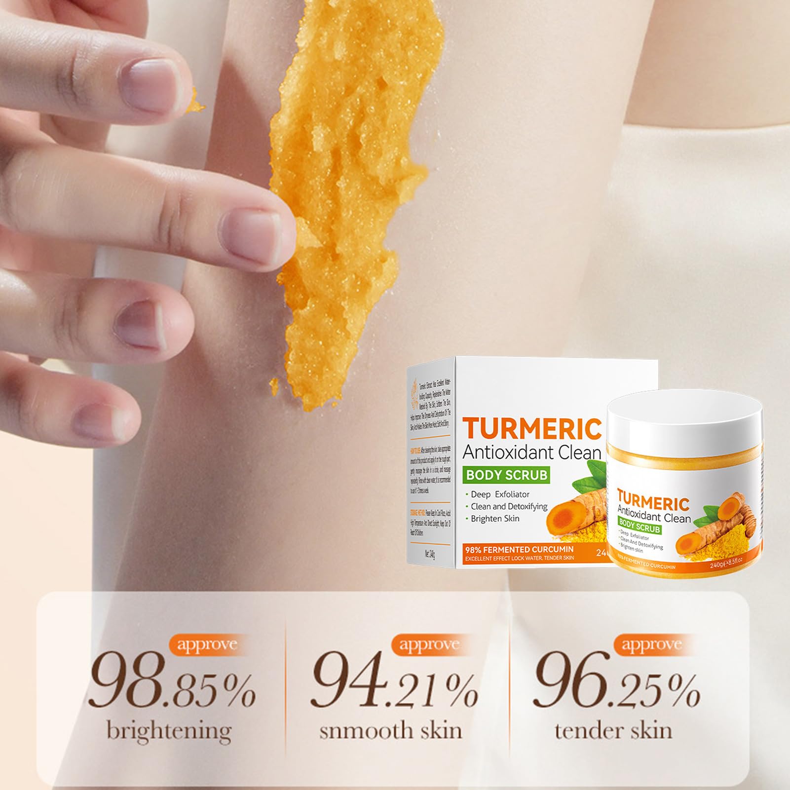 Sadoer Turmeric Scrub,Skin Lightening Body Scrub 240g