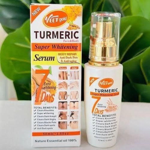 VEET GOLD Turmeric Super Whitening Face & Body Serum Brightens, Evens Tone, Soothes, Hydrates, Reduces Wrinkles, Nourishes, Refines Pores, Antioxidant Protection