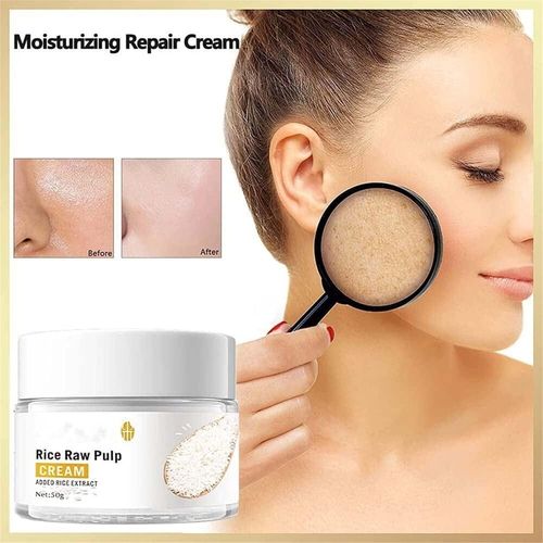 BIOAQUA Rice Raw Pulp Cream For Face, Improves Moisture Skin Barrier, Nourishes Deeply, Facial Moisturizing, Nourishing And Hydrating With Rice Extract For Women 50g