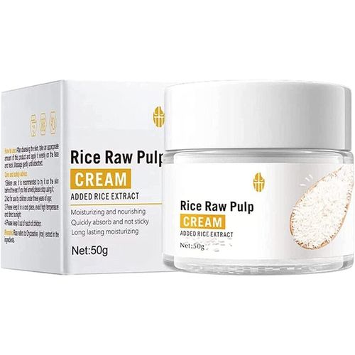 BIOAQUA Rice Raw Pulp Cream For Face, Improves Moisture Skin Barrier, Nourishes Deeply, Facial Moisturizing, Nourishing And Hydrating With Rice Extract For Women 50g