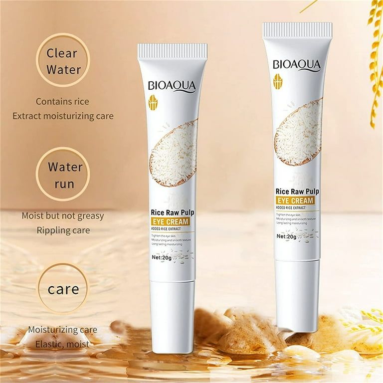 Bioaqua Rice Raw Pulp Eye Cream - Eye Cream for Dark Circles and Puffiness, Eye Cream Anti Aging, Aging Lifting Eyes Serum Cream for Women & Men 20g
