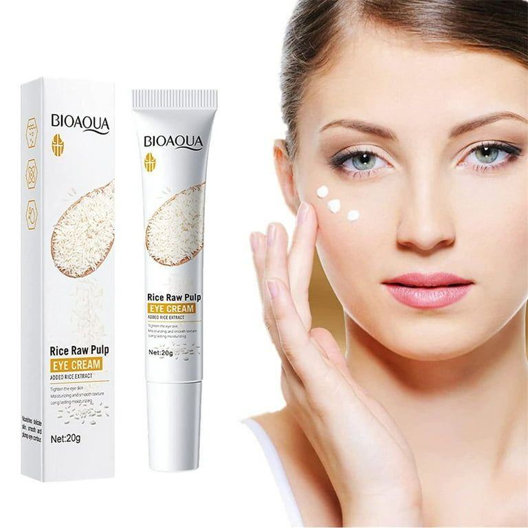 Bioaqua Rice Raw Pulp Eye Cream - Eye Cream for Dark Circles and Puffiness, Eye Cream Anti Aging, Aging Lifting Eyes Serum Cream for Women & Men 20g