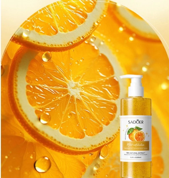 Sadoer Orange VC Scrub Body Wash Shower Gel -500ml