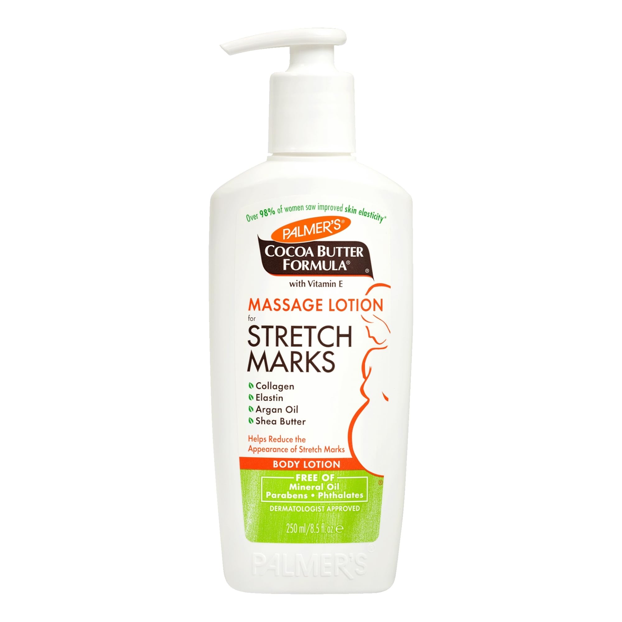 Palmer's Cocoa Butter Formula Massage Lotion For Stretch Marks, Pregnancy Skin Care, Belly Cream with Collagen, Elastin, Argan OIl and Shea Butter 250ml