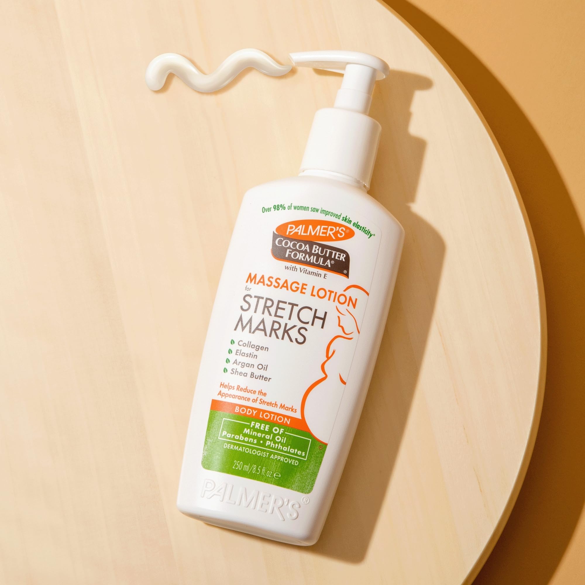 Palmer's Cocoa Butter Formula Massage Lotion For Stretch Marks, Pregnancy Skin Care, Belly Cream with Collagen, Elastin, Argan OIl and Shea Butter 250ml