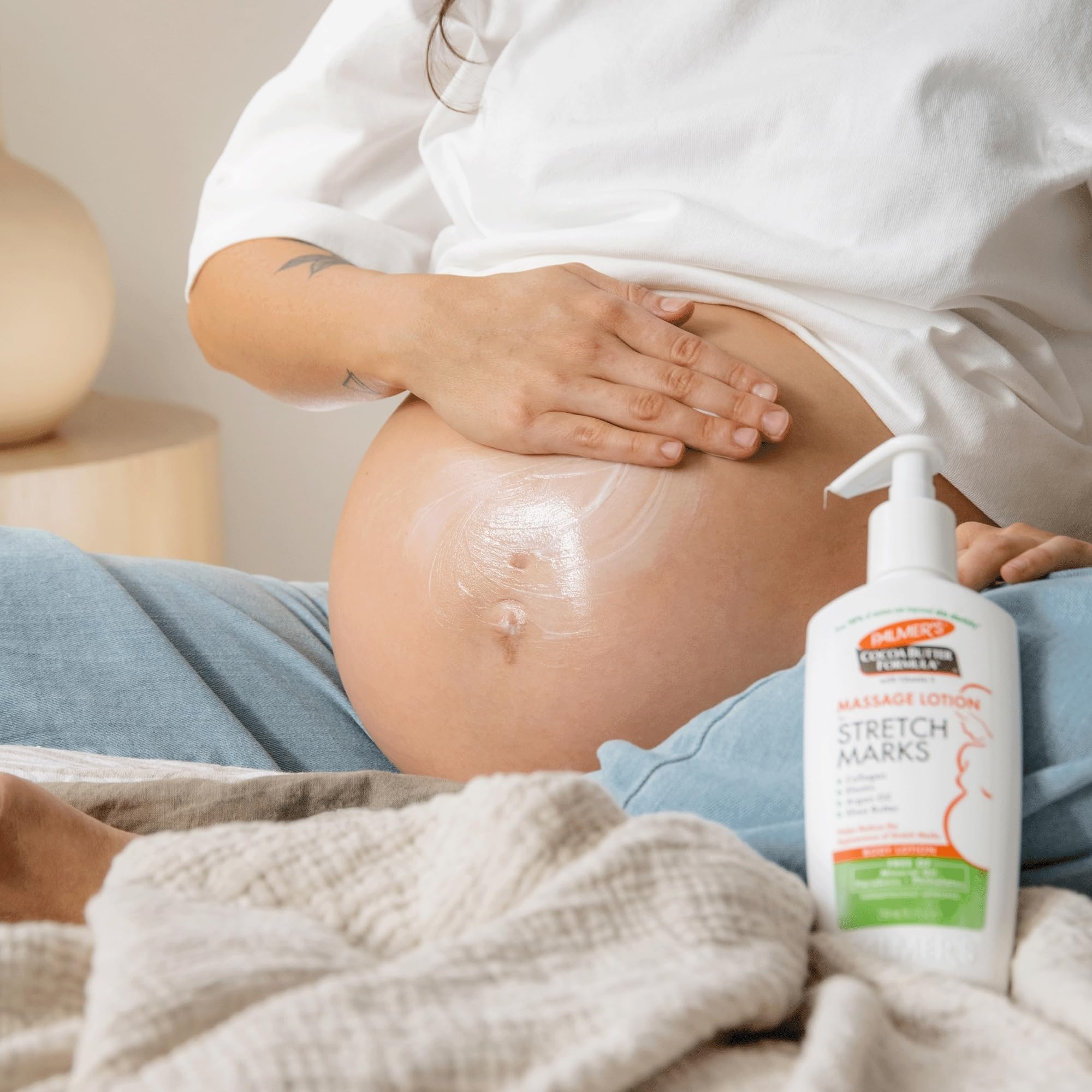 Palmer's Cocoa Butter Formula Massage Lotion For Stretch Marks, Pregnancy Skin Care, Belly Cream with Collagen, Elastin, Argan OIl and Shea Butter 250ml