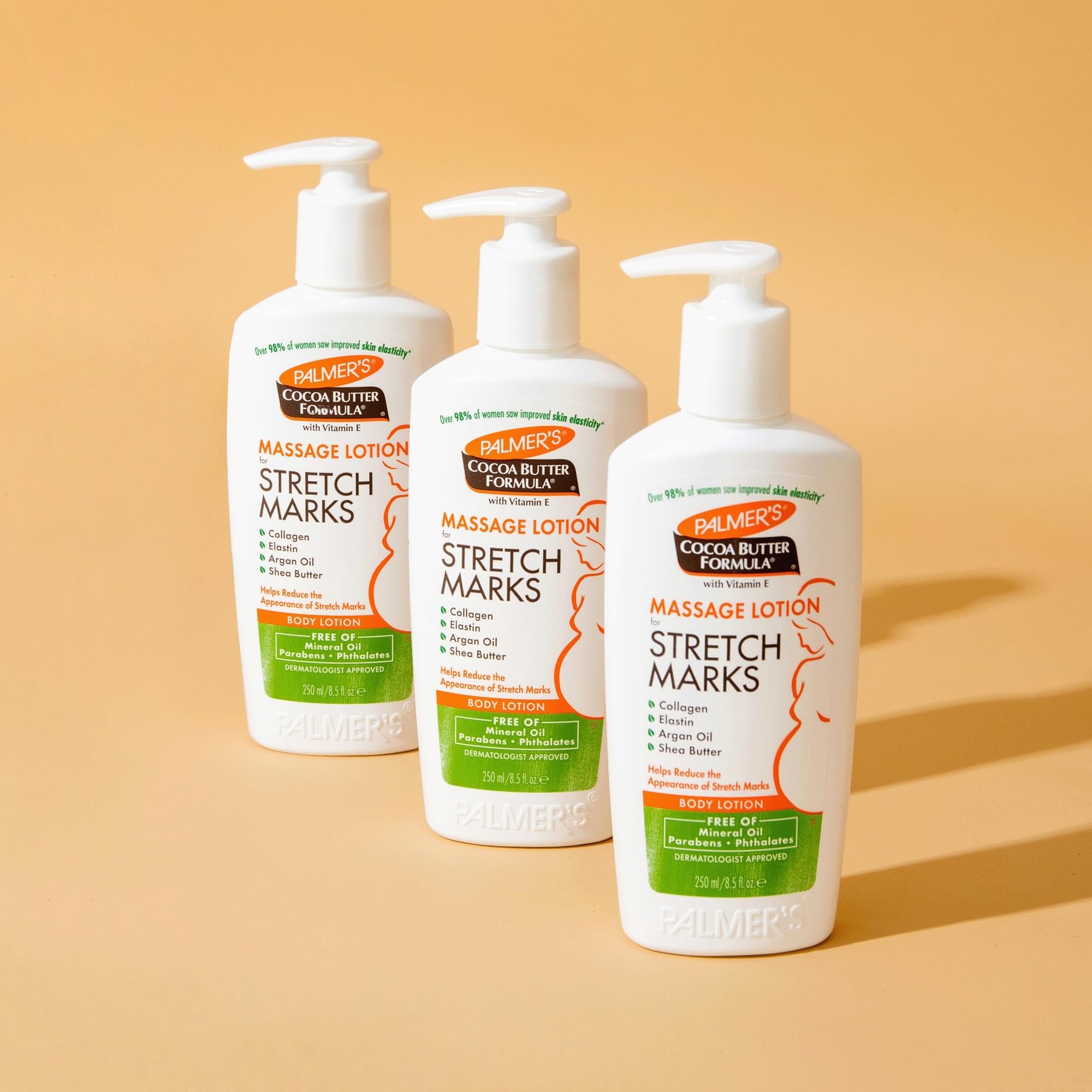 Palmer's Cocoa Butter Formula Massage Lotion For Stretch Marks, Pregnancy Skin Care, Belly Cream with Collagen, Elastin, Argan OIl and Shea Butter 250ml