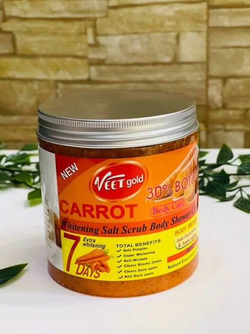 Veet Gold Carrot Whitening Salt Body Scrub 500g
