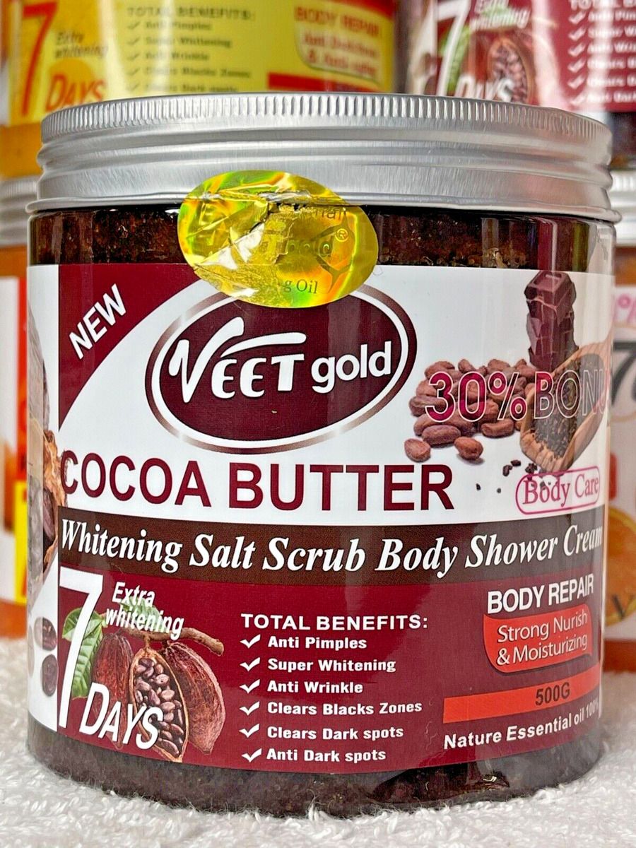 Veet Gold Cocoa Butter 7 Days Whitening Salt Body Scrub 500g