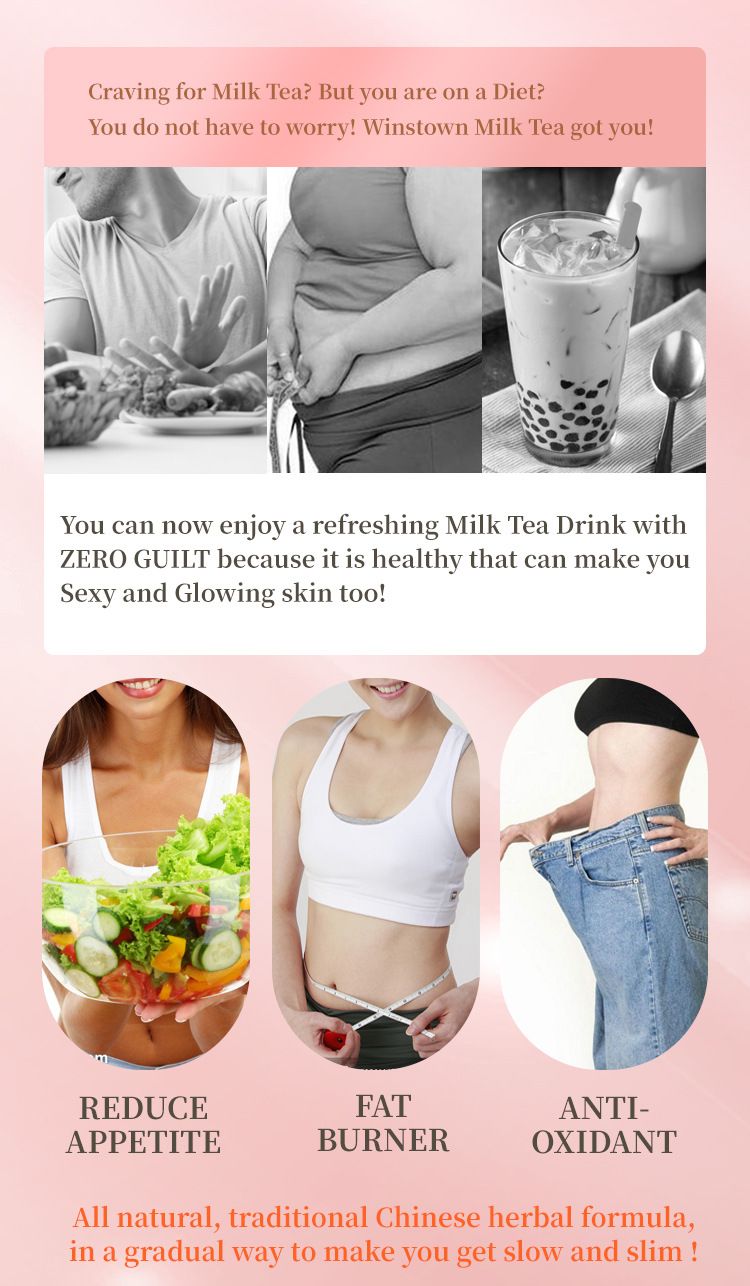Weight Loss Slimming Herb Milk Tea,Strawberry Flavor 100g (10g × 10 satchets)