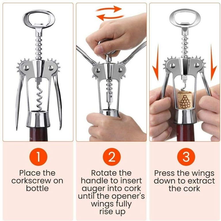 Multifunctional Wine Opener Cork Screw Stainless Steel