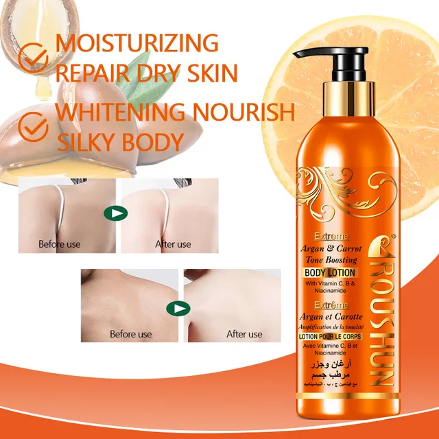 Roushun Argan And Carrot Tone Boosting Body Lotion 500 ml