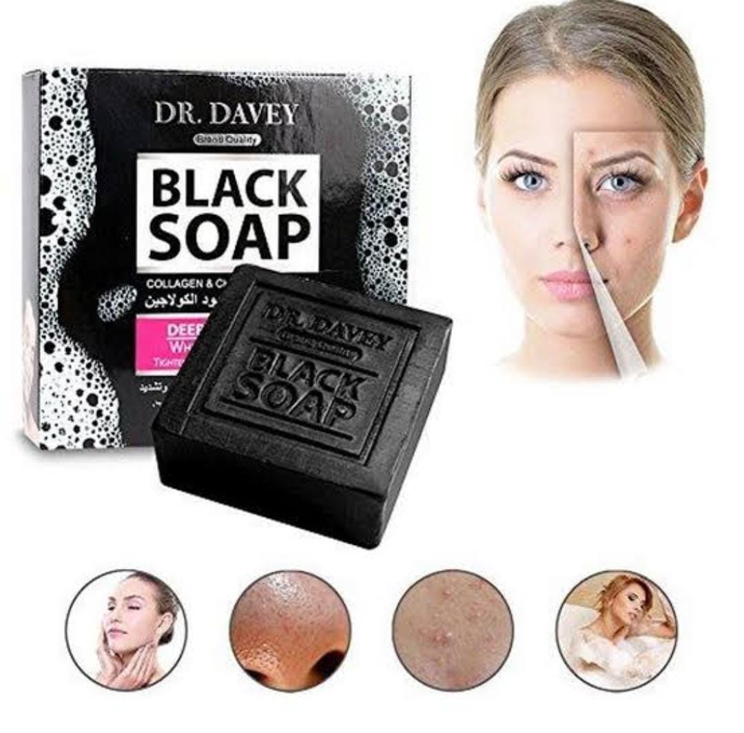 Dr Davey Black Soap, Charcoal & Collagen Soap - 100g