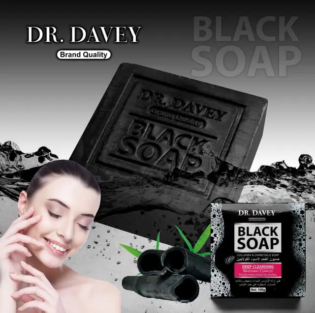 Dr Davey Black Soap, Charcoal & Collagen Soap - 100g