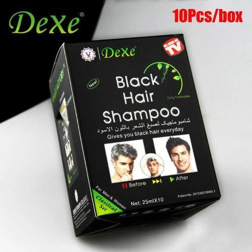 10 PCS Dexe Black Hair Shampoo Instant Hair Dye for Men Women Black Color
