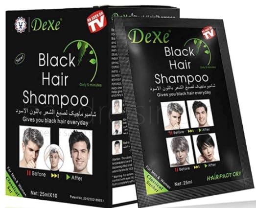 10 PCS Dexe Black Hair Shampoo Instant Hair Dye for Men Women Black Color