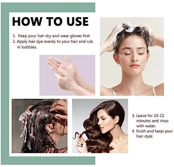 10 PCS Dexe Black Hair Shampoo Instant Hair Dye for Men Women Black Color