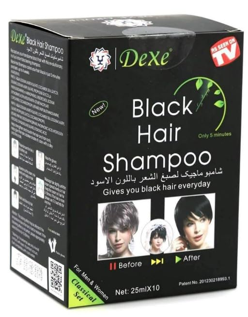 10 PCS Dexe Black Hair Shampoo Instant Hair Dye for Men Women Black Color