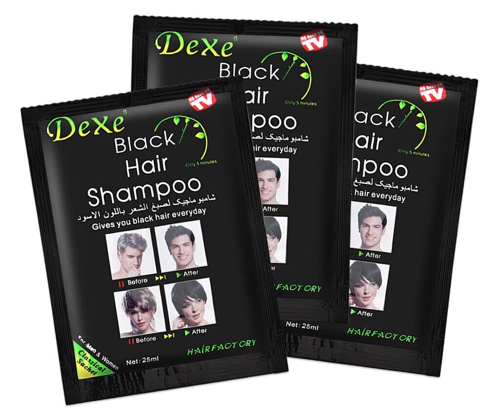 10 PCS Dexe Black Hair Shampoo Instant Hair Dye for Men Women Black Color