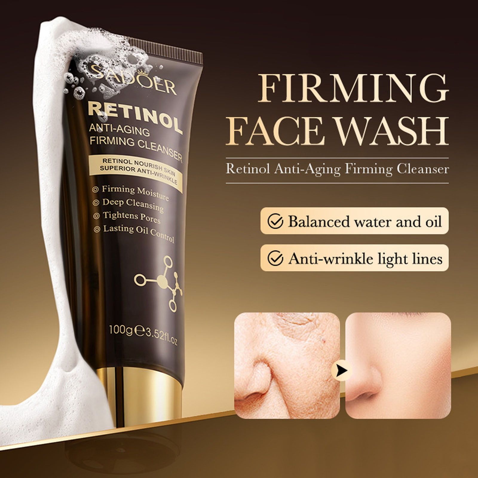 Retinol Anti Aging Cleanser Face Wash Cleanser 100g