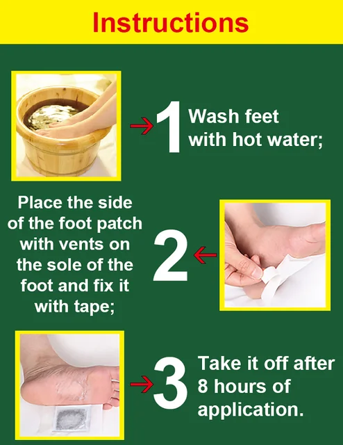 Wins Town Herbal Detox Foot Patch (30 patches per pack) | Cleansing Detox Pads