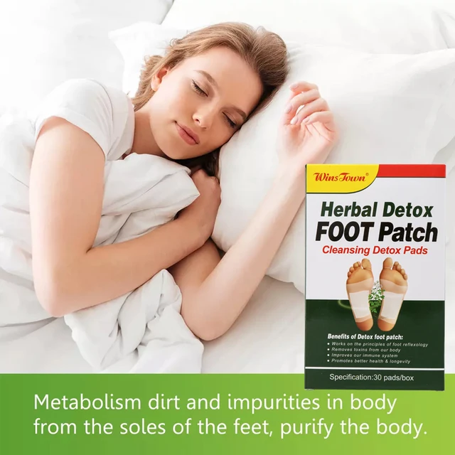 Wins Town Herbal Detox Foot Patch (30 patches per pack) | Cleansing Detox Pads