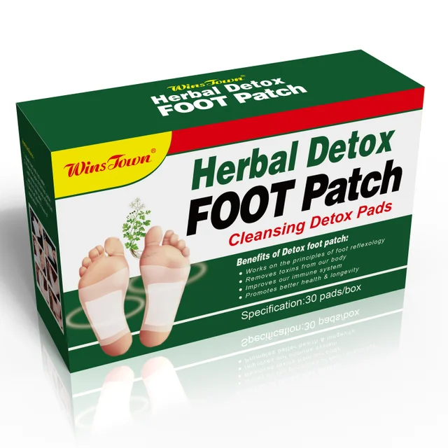 Wins Town Herbal Detox Foot Patch (30 patches per pack) | Cleansing Detox Pads