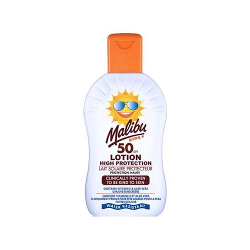 Malibu Kids sunscreen lotion SPF 50, for very high sun protection, dramatologically tested & water resistant 200 ml