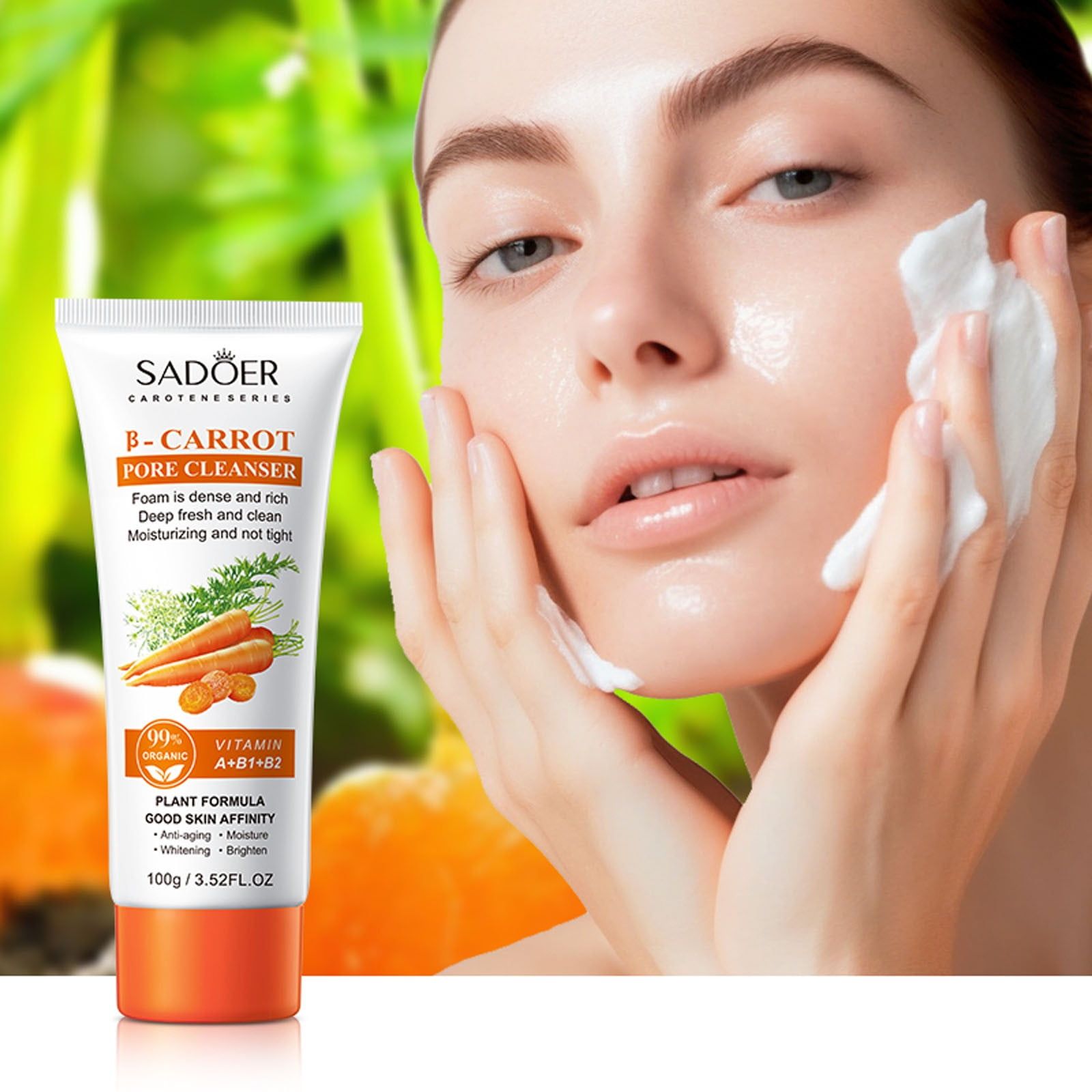 Sadoer Carrot Cleanser Milk Oil Control Brightening Refreshing Moisturising Cleanser 100ml