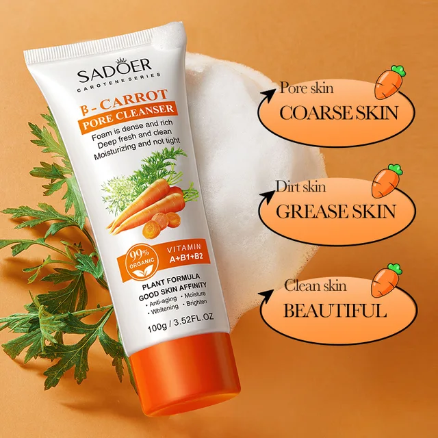 Sadoer Carrot Cleanser Milk Oil Control Brightening Refreshing Moisturising Cleanser 100ml