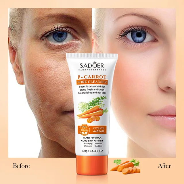 Sadoer Carrot Cleanser Milk Oil Control Brightening Refreshing Moisturising Cleanser 100ml