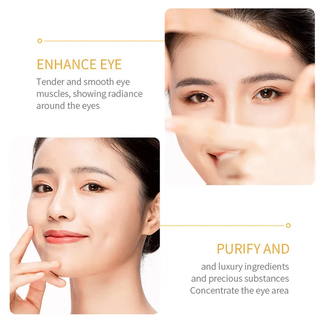 Sadoer Golden Moisturizing & Tender Anti-Wrinkle Eye Cream 60g / Improve Dark Circles and Eye Edema & Deeply Moisturize & Smooth and Tender Skin & Remove Eye Lines