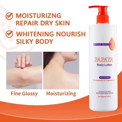 Disaar Organic Papaya Whitening Cream Body Lotion Moisturizing Nourishing Lightening Body Lotion Cream For Black Skin ( 480g)