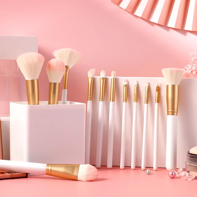 10pcs Makeup Brushes Professional Brush Set For Foundation Blush Eye Shadow